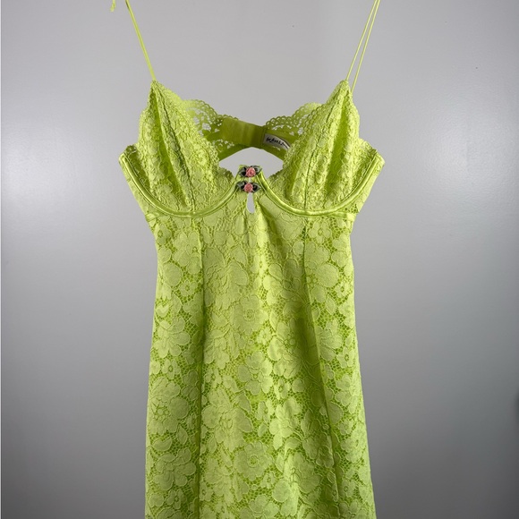 For Love And Lemons Lime Lace Dress - Picture 1 of 7
